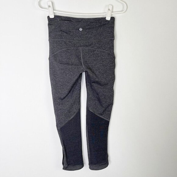 Lululemon Hit It Crop Leggings Women’s Size 4 Heathered Black Gray - Picture 6 of 12